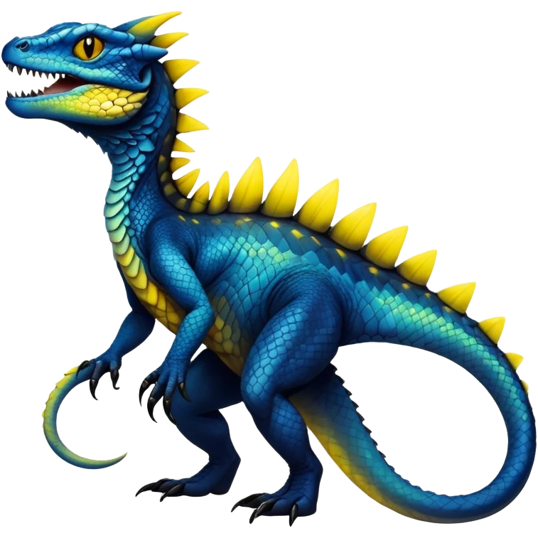 Cool Edgy dark blue-yellow-black-gradient ethereal badass Reptile-Vernid-Trico-animal-creature full body  emoji