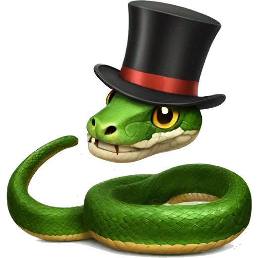 Snake with a top hat emoji
