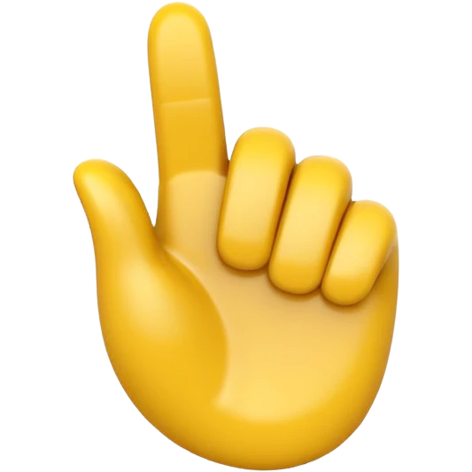 Apple-style 3D illustration of a single yellow emoji hand giving a thumbs up gesture, glossy and rounded, centered on a clean white background, soft shadow underneath, isolated and minimal design emoji