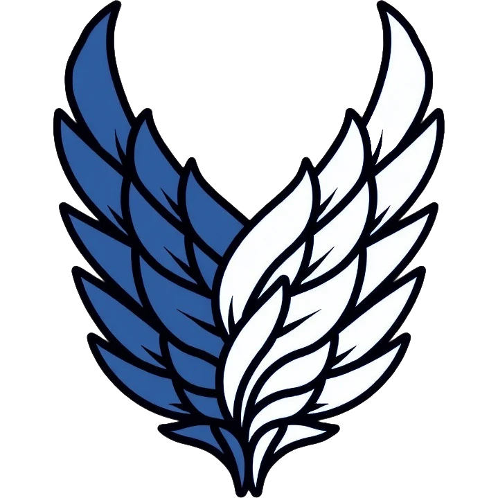 Survey Corps logo from Attack on Titan, Wings of Freedom emblem, overlapping blue and white wings emoji