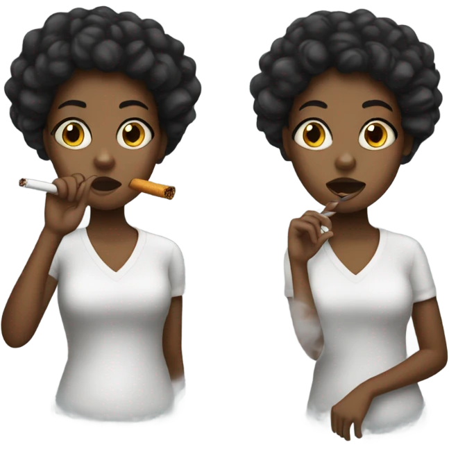black girl with a cigarette in mouth  emoji