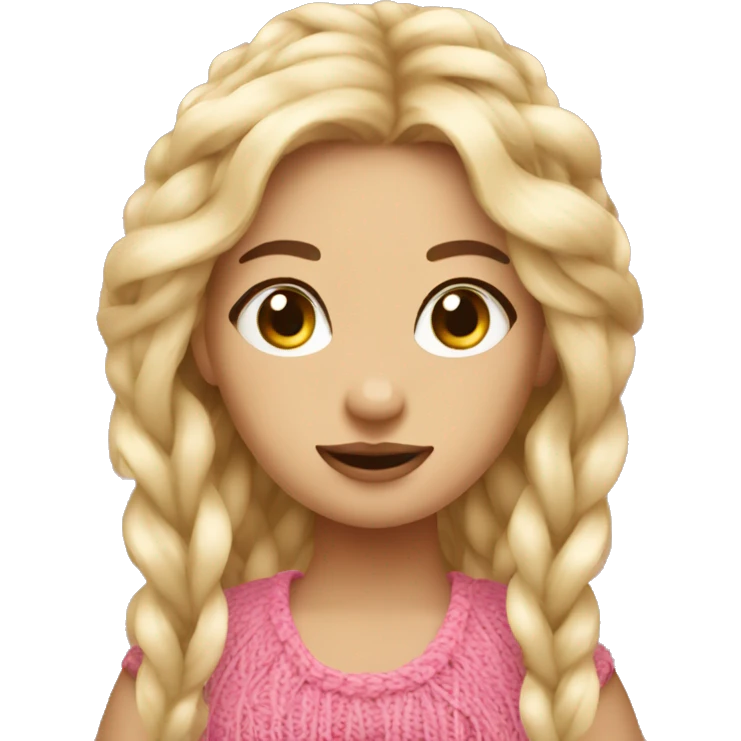 girl with yarn pink blond emoji