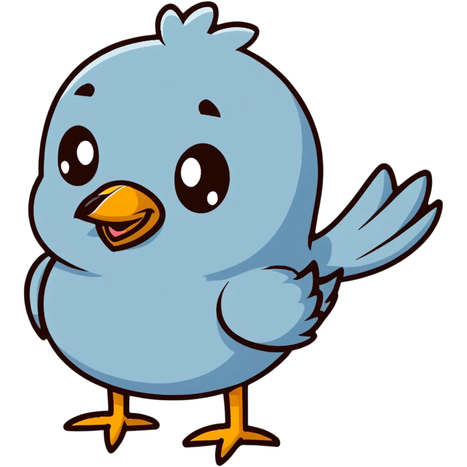Cute bird with loving eyes emoji
