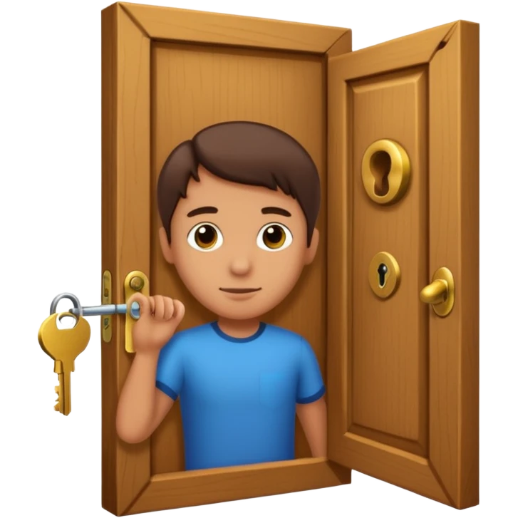 Persona cerrando la puerta con llave emoji