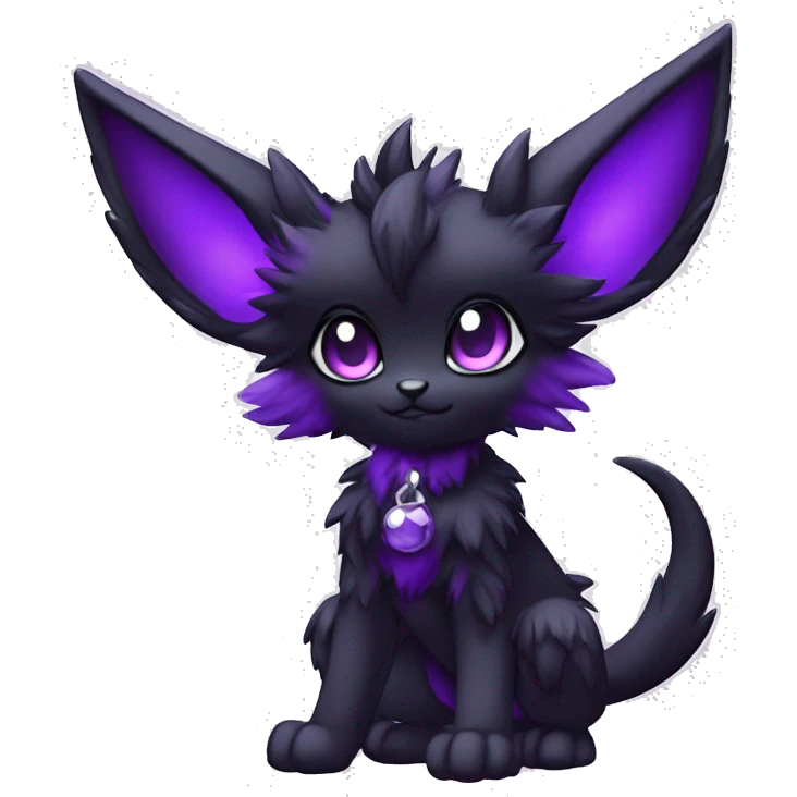 Anthro-Edgy-Cool-Black-Purple-Contrast-Colors-Fantasy-Fur-Sona-Chibi-Shiny-Fakémon-Hybrid full body emoji