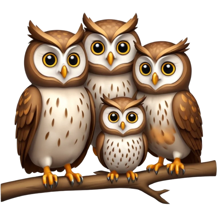 Three Owl Families emoji