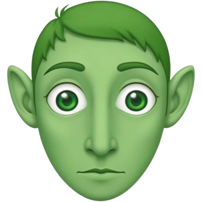 A green head with a green long nose emoji