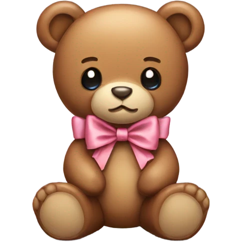 Teddy bear with a bow emoji