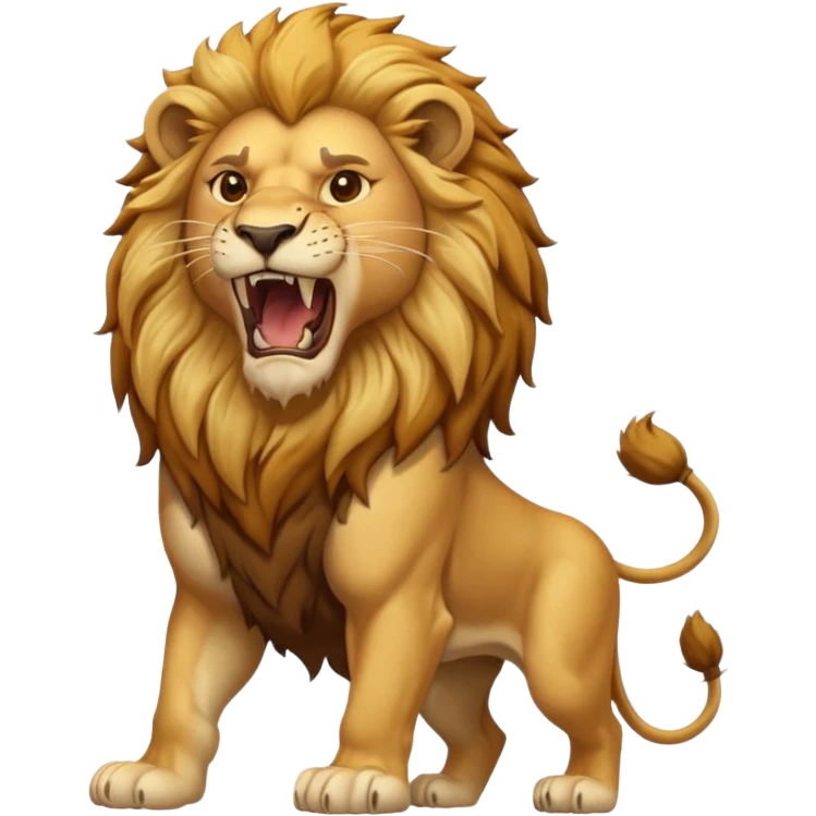 Lion – Golden mane, roaring, standing proudly emoji