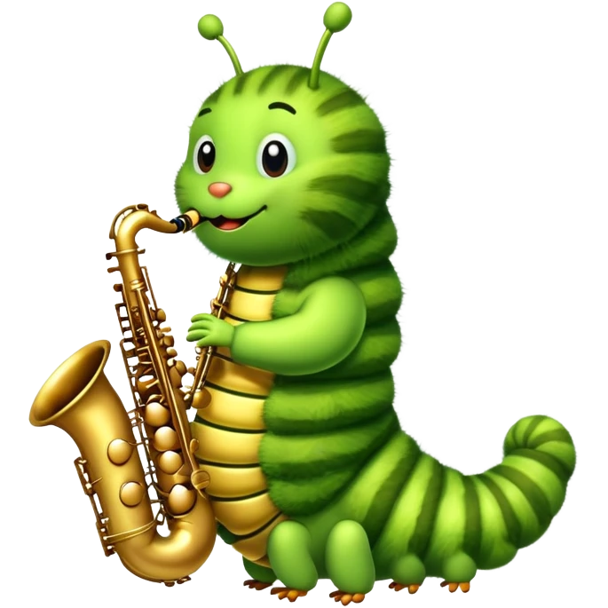 Caterpillar playing the saxophone  emoji