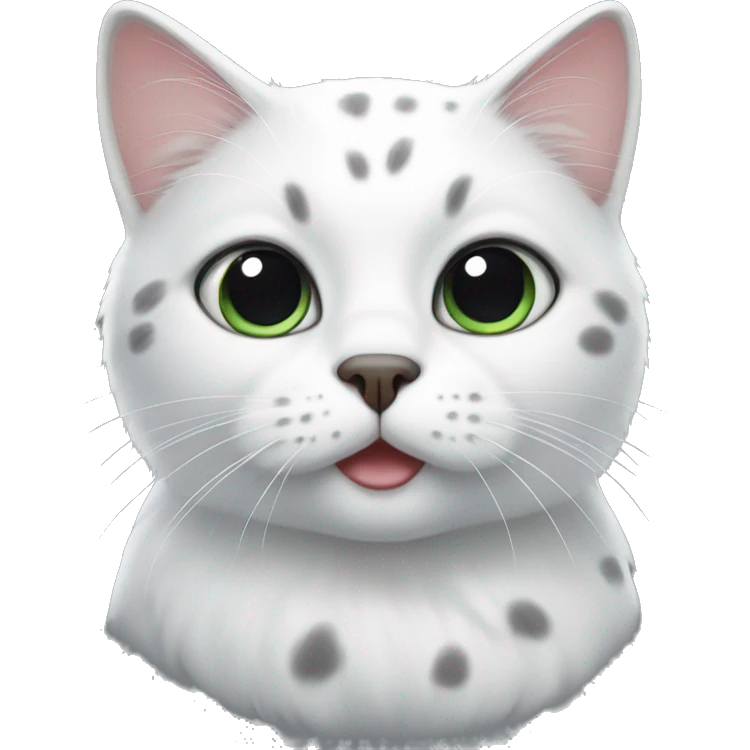 A white cat with black spots emoji