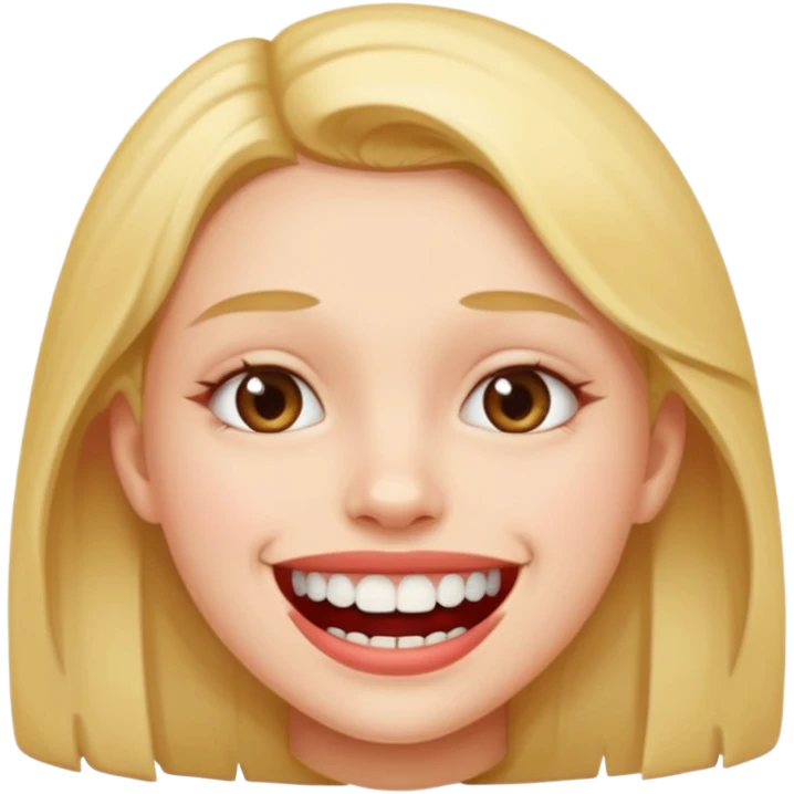 Girl with a underbite bottom teeth over top lip emoji