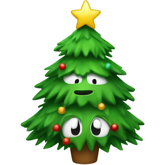 Christmas tree wearing a hat emoji