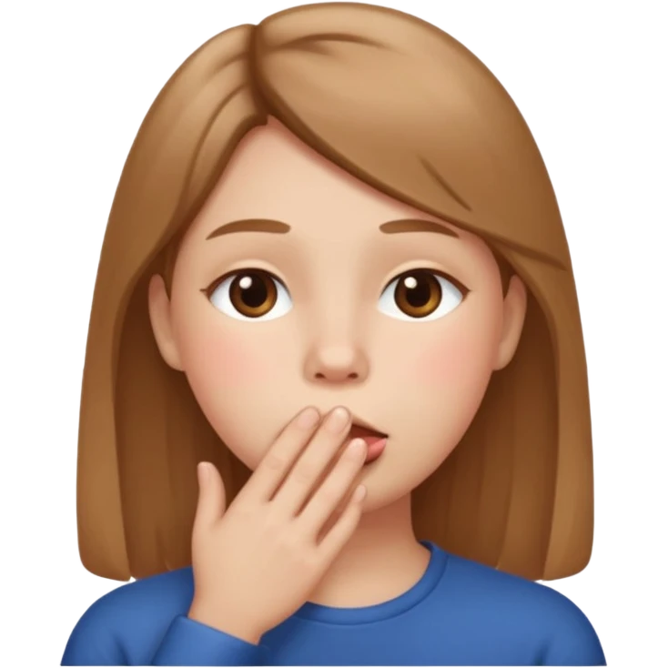 Hand over mouth with blushed cheeks emoji