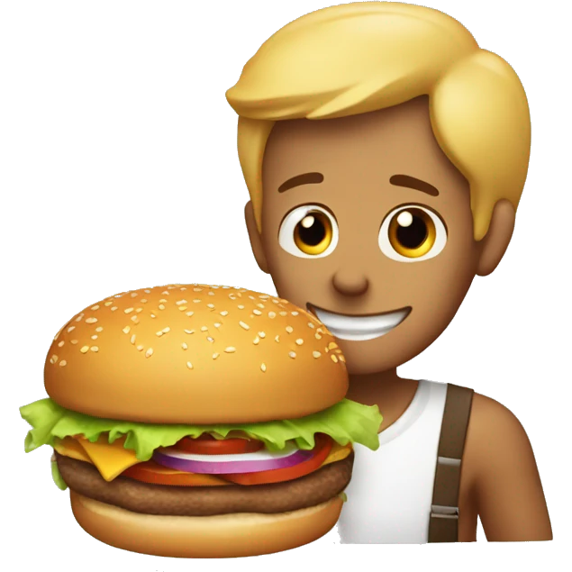man loves burger emoji