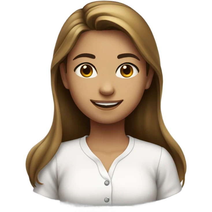 Girl in white shirt portrait emoji