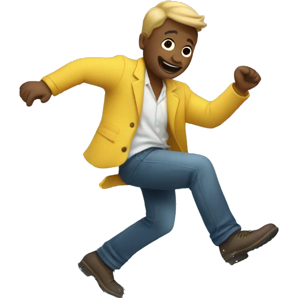 White Man dancing in a puddle emoji