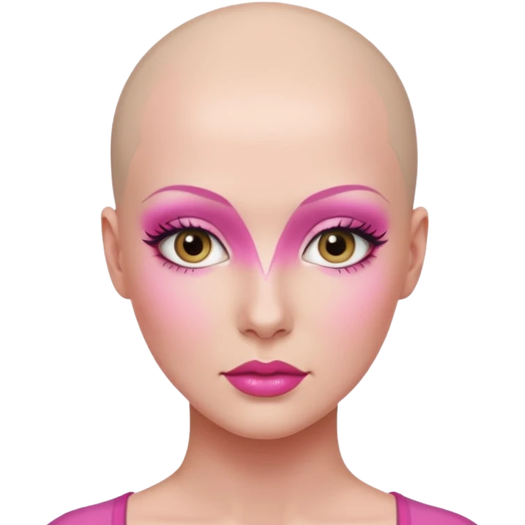 👩‍🦲pink makeup lico emoji