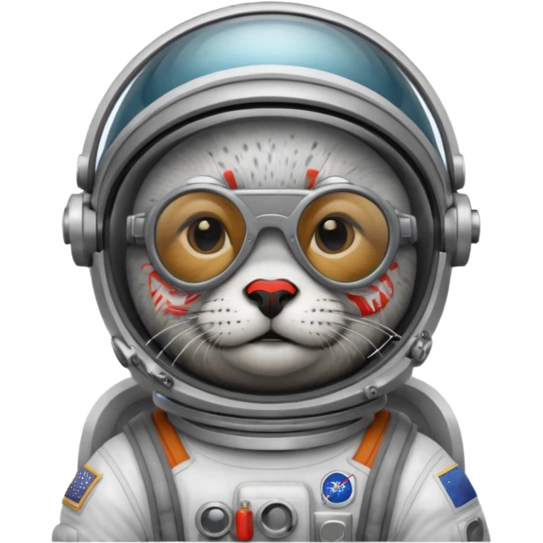 seal wearing glasses in astronaut helmet emoji