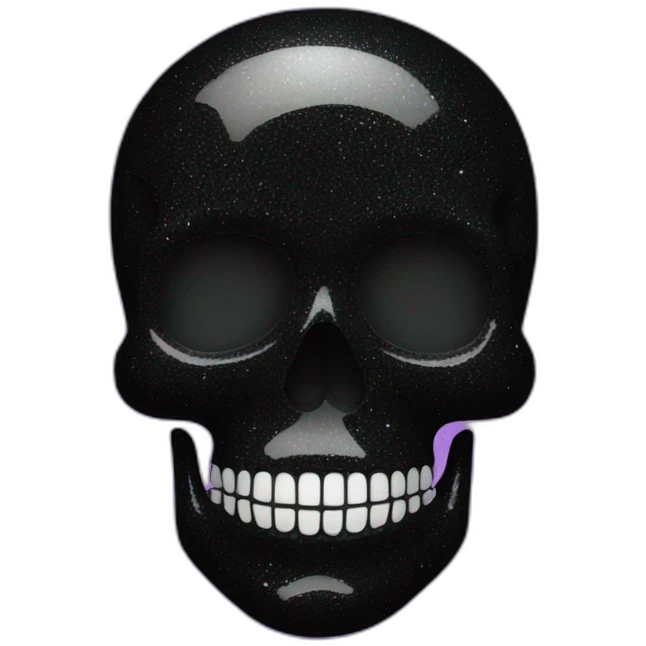 Black glitter skull emoji