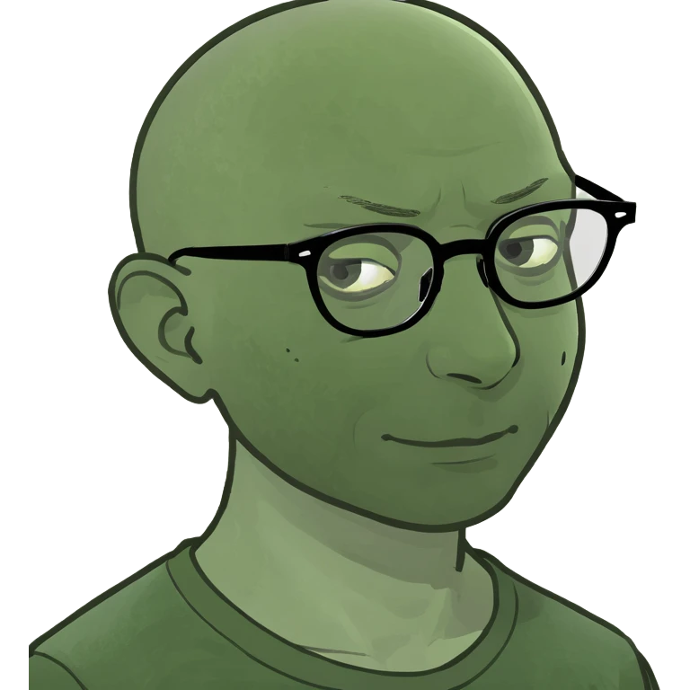 bald boy with glasses indoors emoji