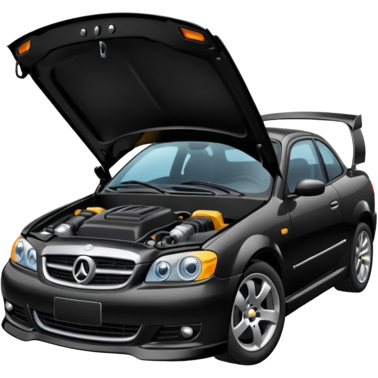 Car with open hood emoji