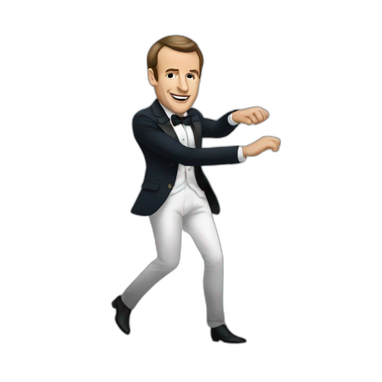 Macron qui danse en soirée emoji