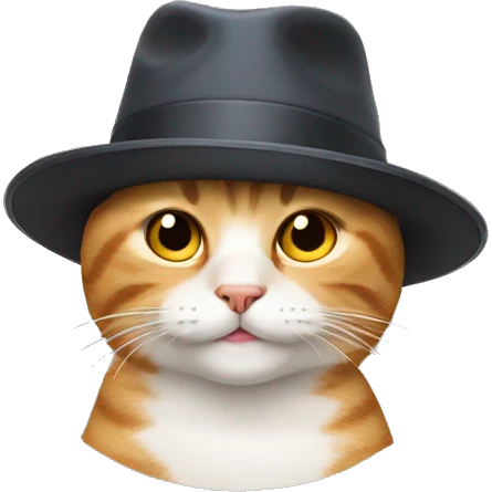 Cat and a hat emoji