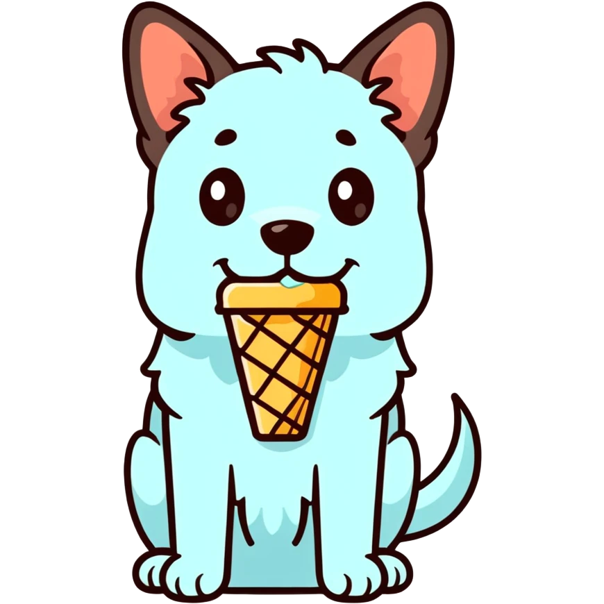 Dog mangia gelato emoji