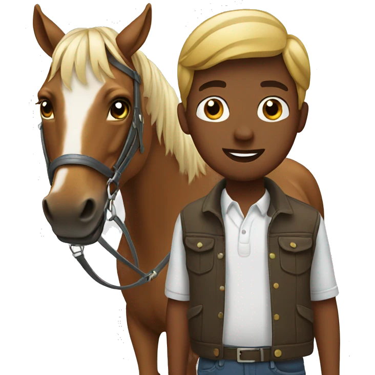 Boy with horse  emoji