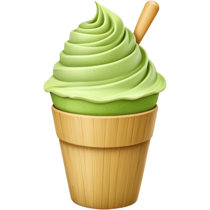 Matcha ice cream in bamboo cup emoji