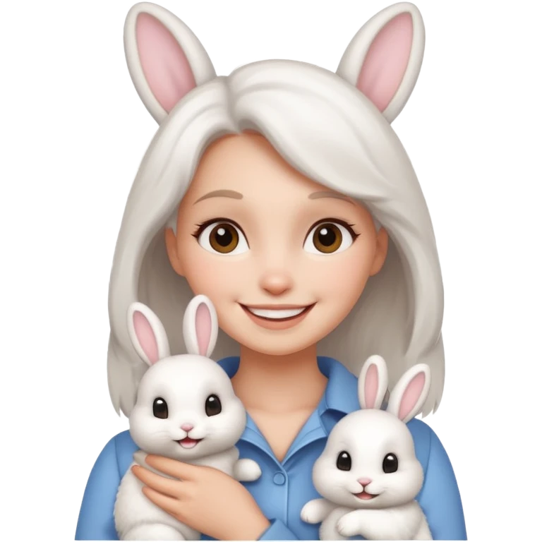 Bunny sucking female boobs emoji