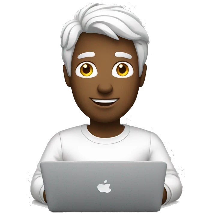 Homem branco com macbook emoji