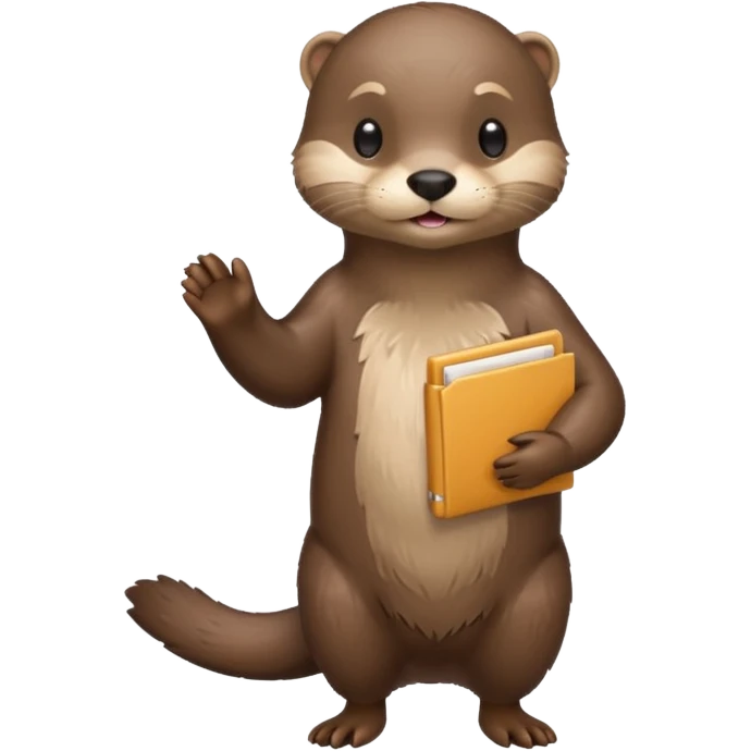 Cute otter full body holding one file emoji