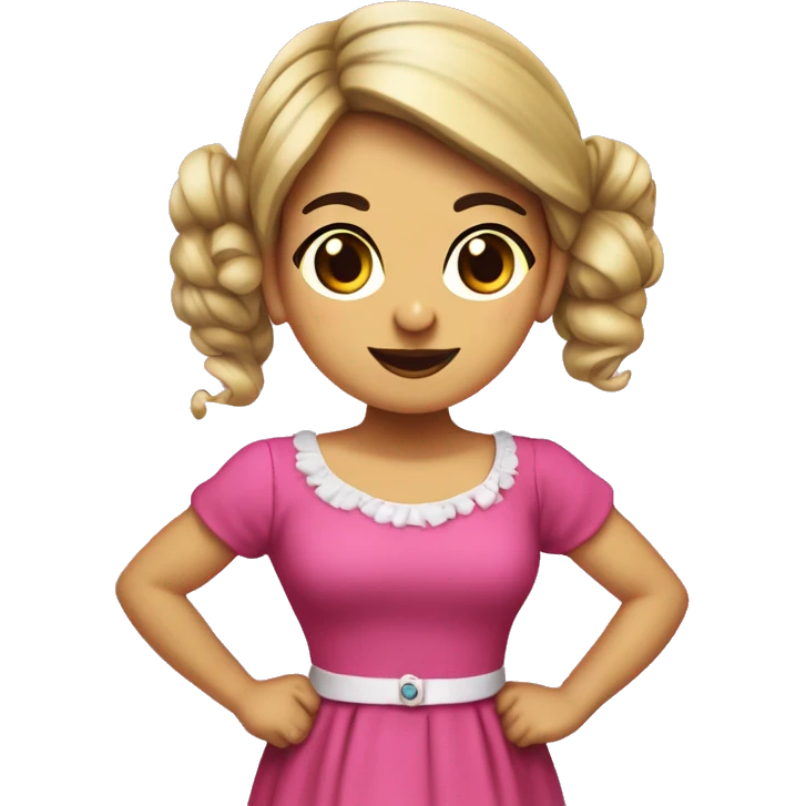 Mariana Bracetti Cuevas was a patriot and leader of the Puerto Rico independence movement. Pink dress. 2 pigtails.  emoji