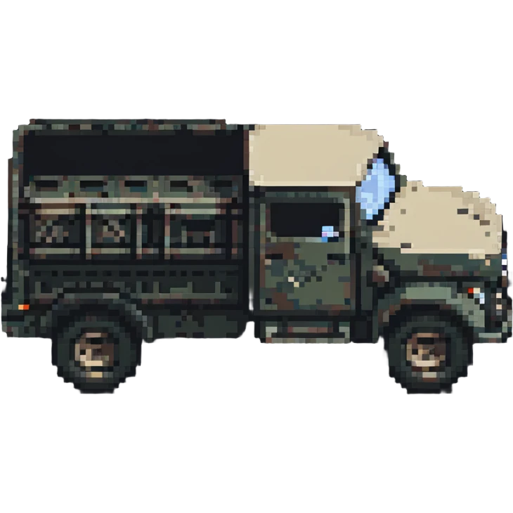 military truck pixel art emoji
