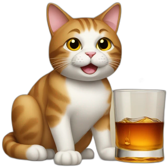 Cat drinks whiskey emoji