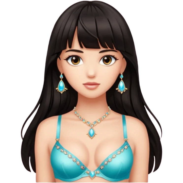 Victoria secret angel girl with bangs and long dark hair emoji