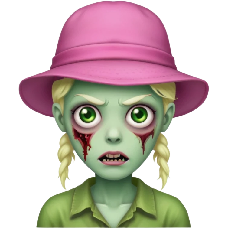 zombie with pink hat emoji