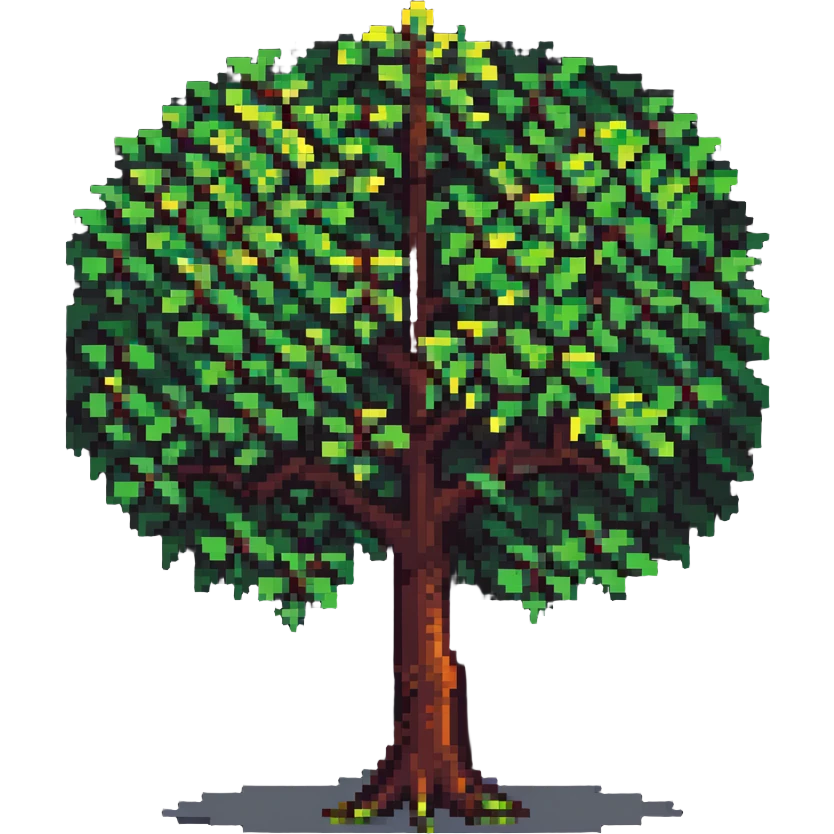 pixel art of a branching decision tree symbolizing an algorithm emoji