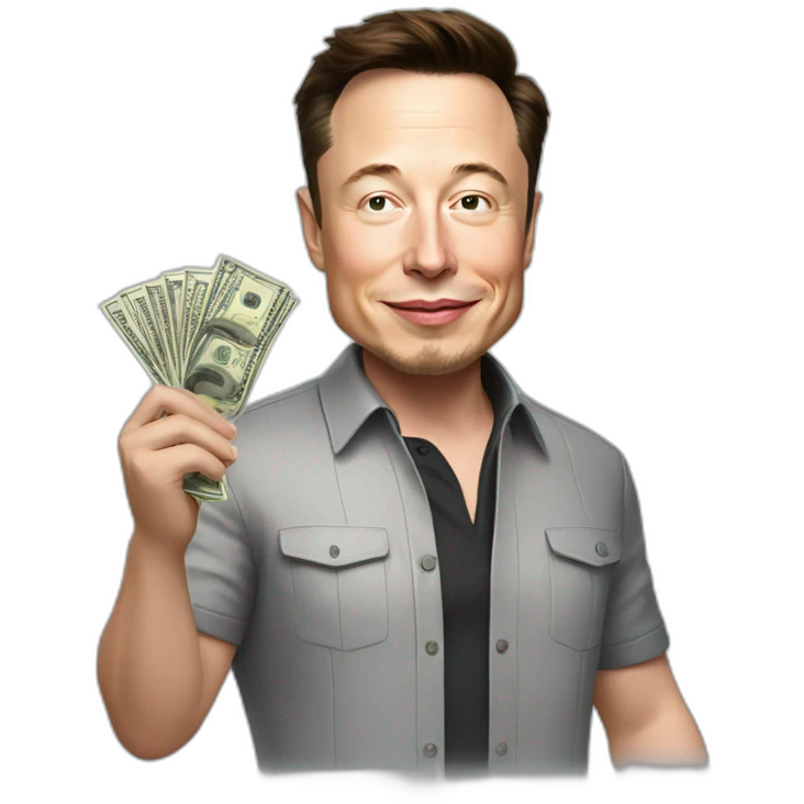 Elon musk holding money  emoji
