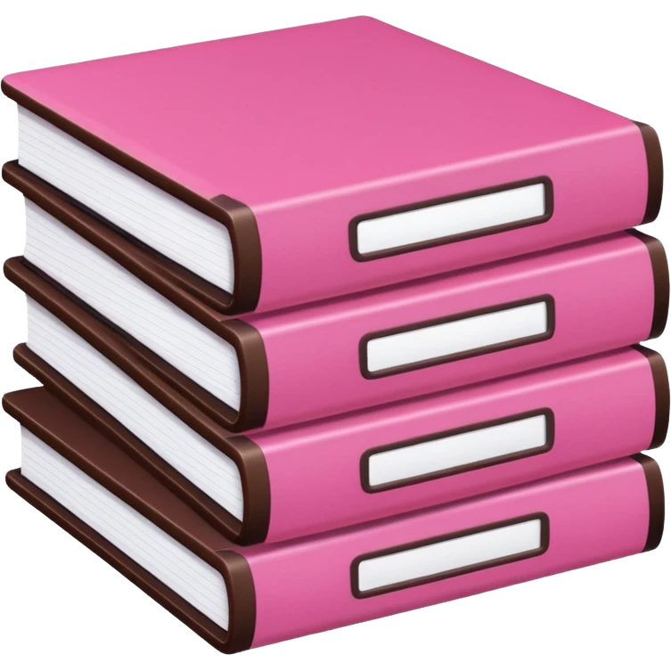 pink and dark brown file pile of 3 emoji