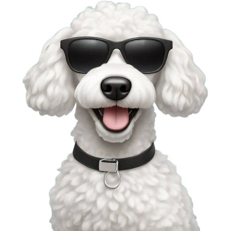 White poodle with sunglasses emoji