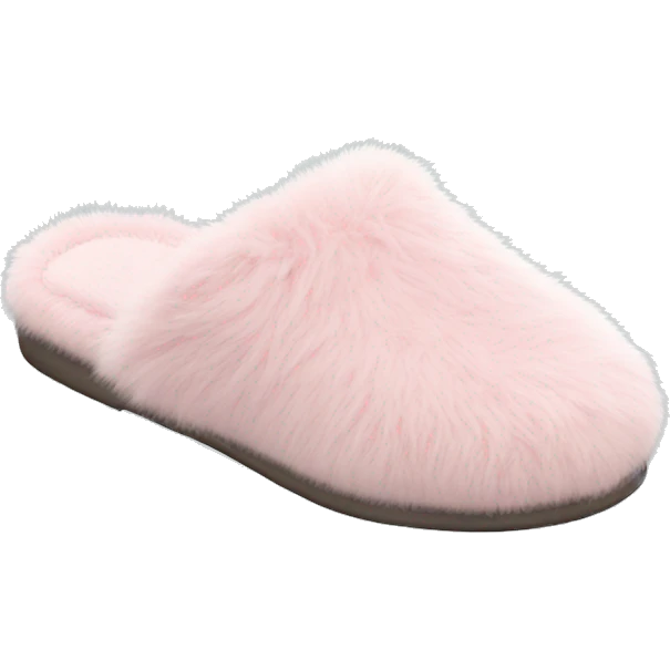 Pastel pink fur slippers emoji