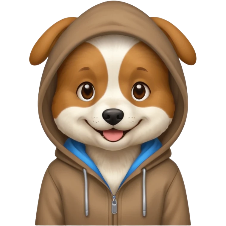 Dog wearing a hoodie emoji