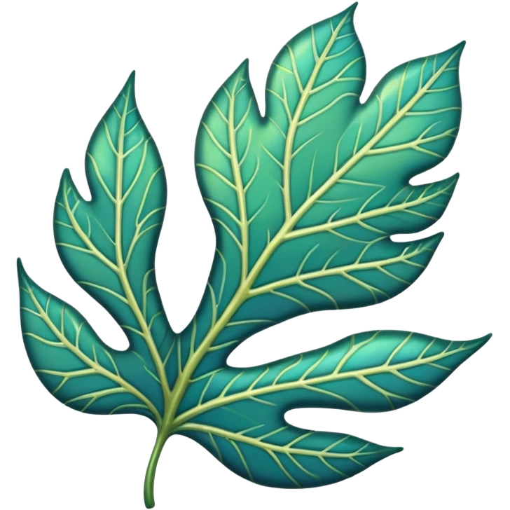 Leaf with holographic veins emoji