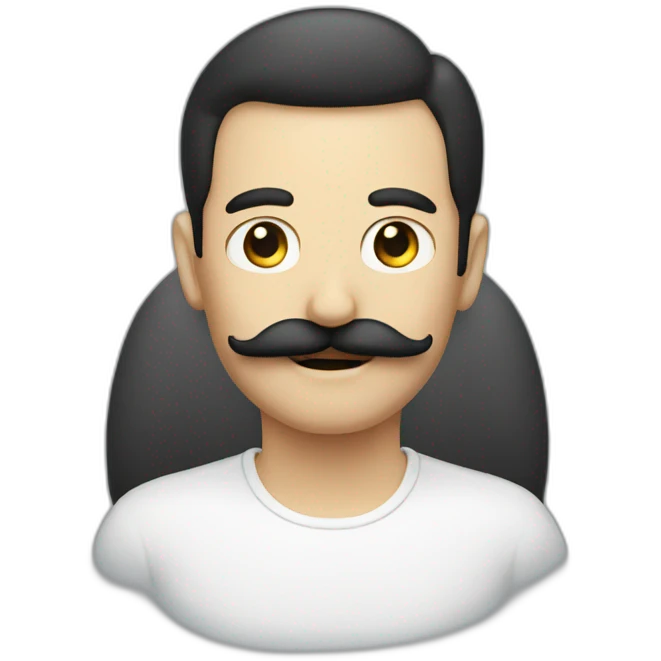 black and white moustache emoji