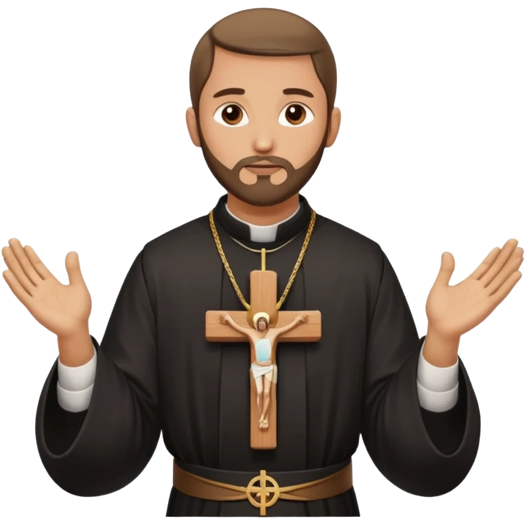 Orthodox Christian priest crossing himself with the movement of the Cross outlined emoji