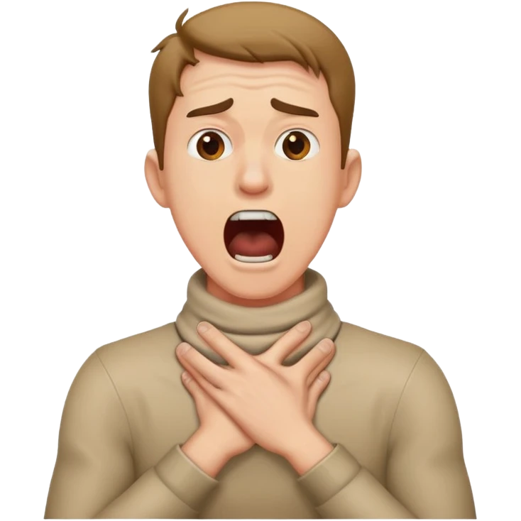 man screaming with hands crossed on neck emoji