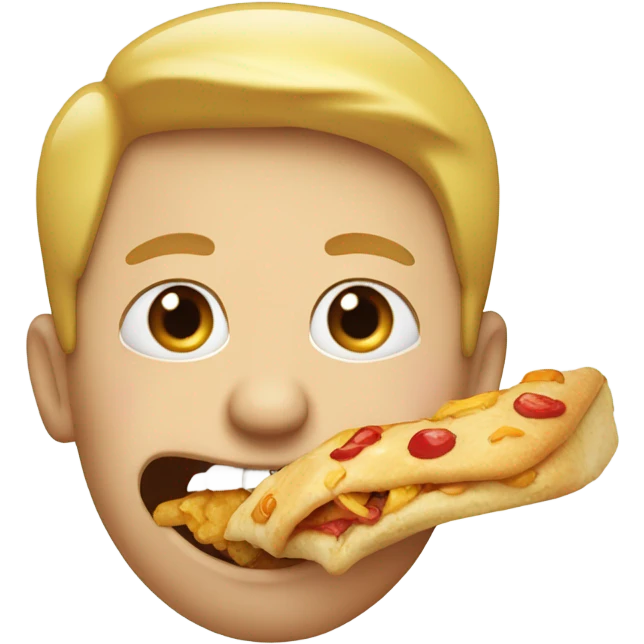 Mouth full of food. Chomping  emoji